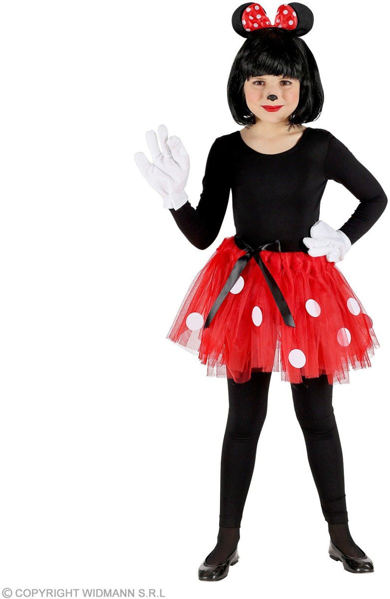 Mickey & Minnie Mouse Kostuum | Minnie De Vriendin Van Mickey Muis Meisje | Maat 110 | Carnaval kostuum | Verkleedkleding